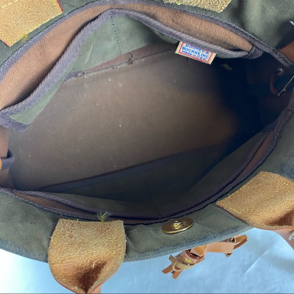 Dooney Bourke Handbag Canvas Leather Handle Trim - Picture 9 of 13